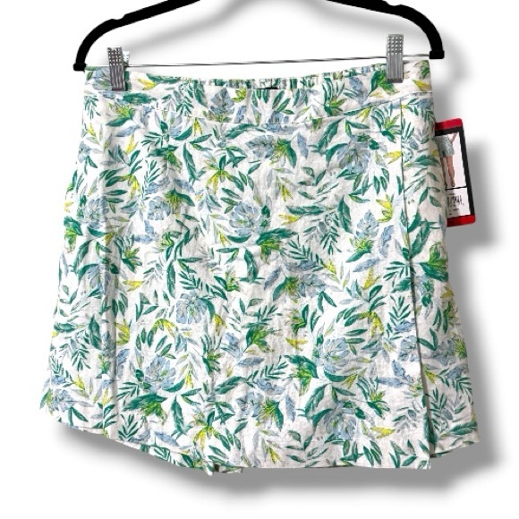 Ellen Tracy Pants - Ellen Tracy women’s size medium linen wrap floral mini skort new summer beach